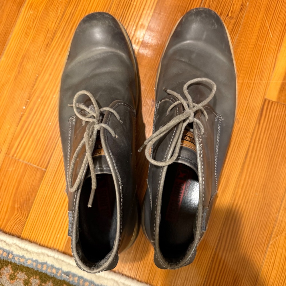 Pikolinos Mens Dark Gray Leather Lace Up Chukka Boots Size 45/11.5 - Picture 5 of 7